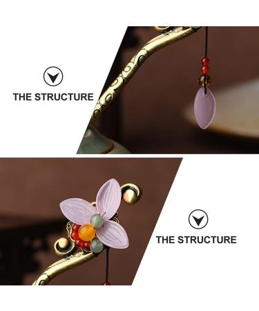 OSALADI Hanfu Hairpin Retro Hair Sticks Retro Hair Forks Hair Styling Stick Retro Hairpin Rose Flower Hair Sticks Hair Chopsticks for Flower Hair Clips for Women Metal Asia Miss Glass - Buy Online on GoSupps.com