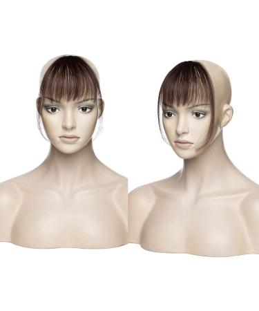 Clip in Fringe Human Hair Light Bangs #2 Dark Brown Straight - Buy Online on GoSupps.com