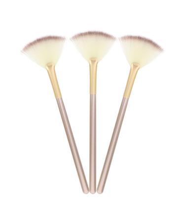 FRCOLOR Esthetician Supplies 3pcs Diy Bronzer Fan Facial Multifunctional Highlighter Loose Contouring Brush Travel Face Make Fanmask Up Eye-shadow Good Masques Girls Highlighting Makeup Set