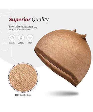 Teenitor 20 Pack Brown Nylon Wig Caps for Men and Women - Skin Tone Stocking Cap for Wig Application - Buy Online on GoSupps.com