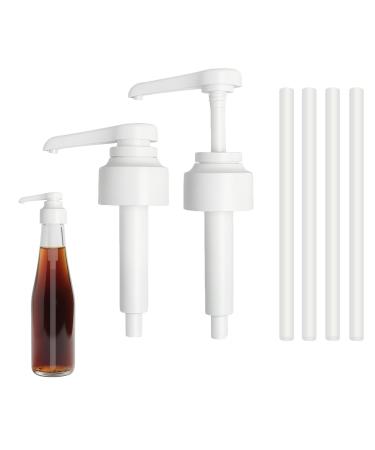 HENGBIRD 2 pi ces 10ml Pompe Sirop Pompe Sirop Compatible Monin 0.7L/1L Pompe pour Sirop R utilisable avec 4 Tubes Pompe Monin pour Bouteille de Sirop Caf Bar ou Maison