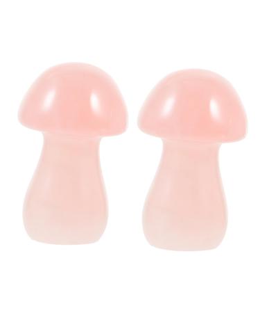 SUPVOX 2pcs Crystal Mushroom Mini Crystals Gemstone Mushrooms Stone Adornments for Micro Landscape Cake