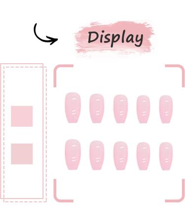 24Pcs Pink Ballerina False Nails Set | Short Square French Tips | Glossy Press On Nails with Adhesive Tabs | Reusable Stick On Nails for Women & Girls - Buy Online on GoSupps.com