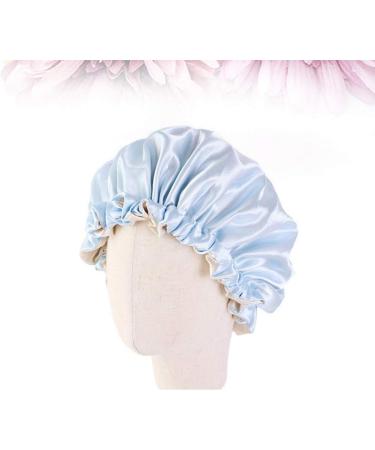 Minkissy Kids Satin Double-Layered Sleep Cap | Adjustable Night Hat for Baby Children | Toddler Sleep Bonnet in Sky-Blue - Buy Online on GoSupps.com