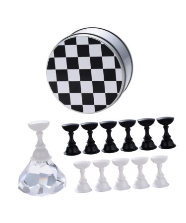 Ipetboom Magnetic Base 1set Manicure Practice Base Nail Manicure Supporter Manicure Tool Nail Beauty Supporter Nail Practice Base Nail Art Practice Holder Cosmetic Metal Nail Supplies 9.2x4.8cm As Shown