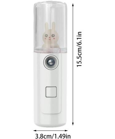 Nano Mister Handy Portable Handy Nano Mister Sprayer | USB Rechargeable Facial Vaporizer for Eyelash Extensions Skin Care Face & Facial Hydration Hulzogul L8-white Bunny - Buy Online on GoSupps.com