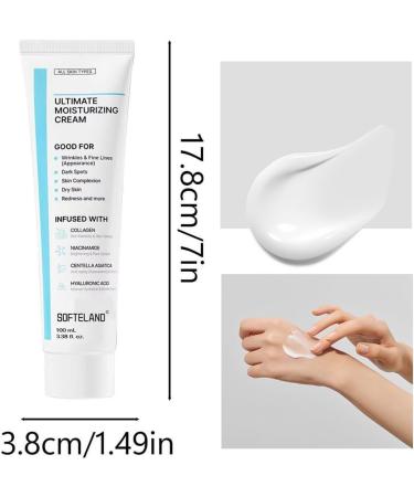 Teegxddy 1 piece Centella Moisturizing Cream Centella Asiatica Cream Ultimate Moisturizing Cream Pore Refining Antioxidant and promotes collagen regeneration Face Cream contains Hyaluronic Acid - Buy Online on GoSupps.com