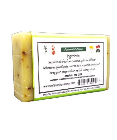 California Gold Artisan Peppermint Prairie Soap | Natural Organic Wheat & Barley Grass | 1-4 oz Bar - Buy Online on GoSupps.com