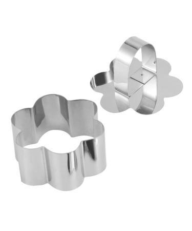 IMIKEYA 2 Pcs 430 Chocolate Collar Pancake Molds Cake Mousse Ring Mousse Chocolate Cake Stainless Steel Baking Molds Food Rings Cajas para Fresas Con Chocolate Biscuit Baking Tools medium Silver