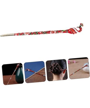 1pc Hanfu hairpin Hair Stick Pin Retro Hair Pin retro hair stick yukata hair accessory decorative hair forks crystal hair sticks red decor Chinese Hair Fork antique alloy Cloisonne - Buy Online on GoSupps.com