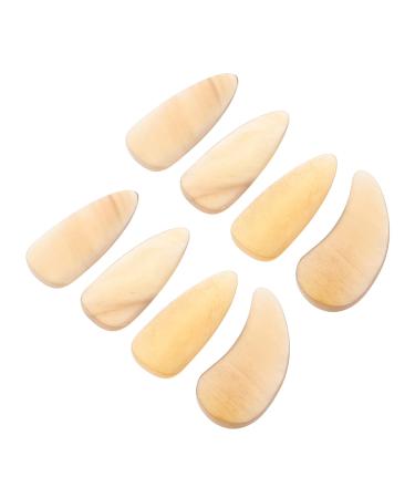 POPETPOP 8 Pcs Guzheng nail pieces Finger Picks music Finger Nail Protectors lute instrument thumb picks fake nails for kids Protective Guzheng Fake Nails child horns guqin 2.5X1.2X0.1CM Light Yellow 02