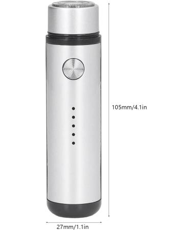 Portable Mini Electric Shaver for Men - USB Power Close Shave & Flannel Bag Included - ABS Stainless Steel (Silver - Buy Online on GoSupps.com