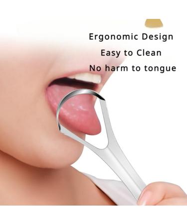 Stainless Steel Tongue Scraper - Fight Bad Breath | Oral Care Essential for Fresh Breath | Travel-Friendly Tongue Cleaner for Adults - Buy Online on GoSupps.com