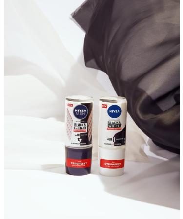 NIVEA Black & White Max Protection (50 ml) Women's Deodorant Roll On Antiperspirant to Reduce White Marks Women's Deodorant Maximum Protection 48h Protection - Buy Online on GoSupps.com