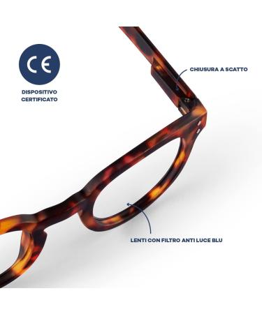 Popme Unisex Tortoise Reading Glasses with Blue Light Filter - 1 Diopter Presbyopia Blue Lenses - One Size Fits All - Buy Online on GoSupps.com