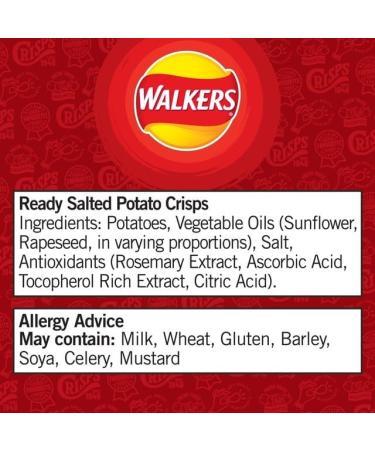 Walkers Big Bag READY SALTED Crisps Snacks 6 x 150g Bags - Buy Online on GoSupps.com