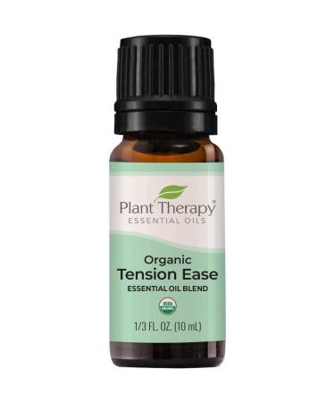 Plant Therapy Organic Tension Ease Essential Oil Blend 10 mL (1/3 oz) 100% Pure Therapeutic Grade Undiluted