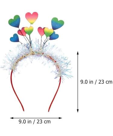 FOMIYES Glitter Heart Headband Colorful Love Heart Hair Hoop Heart Head Bopper with Tassel Valentines Day Hairband Lovely Headpiece for Girl Women Party Hair Decor - Buy Online on GoSupps.com
