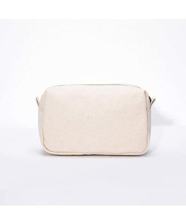 Yonben Small Canvas Makeup Bag - Portable Water-Resistant Toiletry Pouch for Women - Beige - Buy Online on GoSupps.com