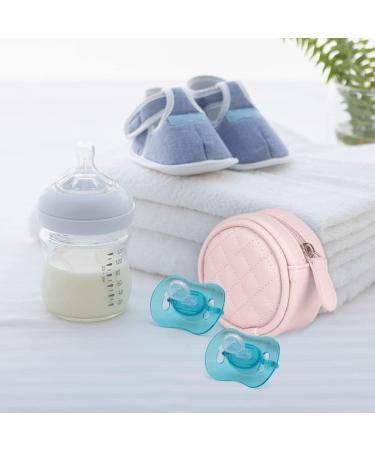 Zcargel Baby Pacifier Holder Case - Gray Pu Leather Zipper Pacifier Box for Travel - Buy Online on GoSupps.com