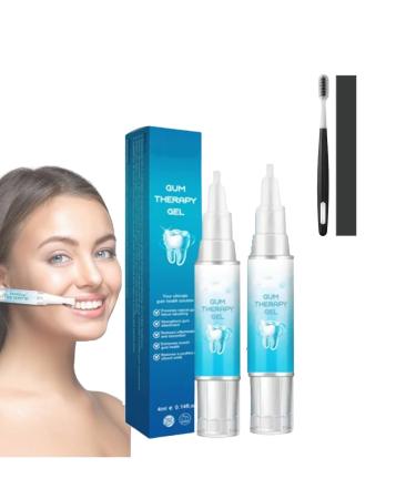 Neslemy Gum Shield Therapy Gel Gum Repair Treatment Gel Dentizen Gum Therapy Gel Teeth Whitening Essence Pen Deeply Cleaning Gums Enhances Overall Gum Health (2pcs)
