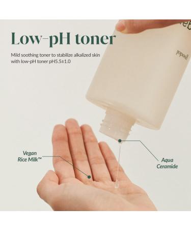 GOODAL Vegan Rice Milk Moisturizing Toner | Plant-Based Hydrating & Soothing | Low pH Formula with Aqua Ceramide | Strengthen Skin Barrier | Fast Absorbent - Buy Online on GoSupps.com