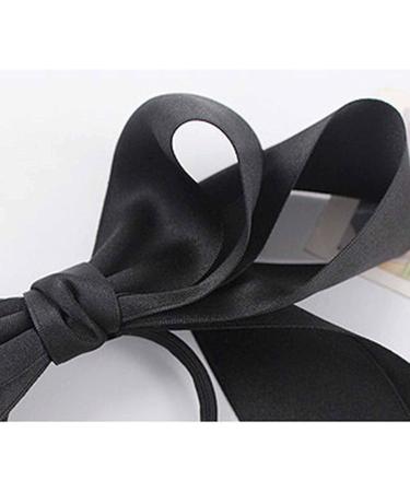 Inilbran Boho Silk Hair Bow Rope Scrunchies Black Silky Hair Band Hair Ties Vintage Elastic Hair Bands Ropes French Bowknot Ponytail Scrunchy Hair Ties Hair Accessories for Women and Girls Headdress - Buy Online on GoSupps.com