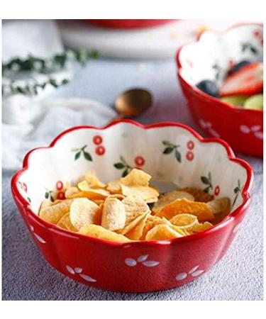 Bowl Snack Dip Bowls Dishware Creative Dessert Bowl Cute Cherry Bowl Underglaze 5.9 Inch Small Salad Bowl Hand-Painted Tableware Compatible with Kitchen Restaurant Gifts - Buy Online on GoSupps.com