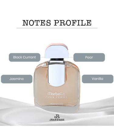 Jean Rish Marbella Eau De Parfum - Perfume for Women (3.4 Fl Oz / 100ml) with Jasmine Vanilla & Black Currant Notes - Long Lasting and Luxury Fragrance - Buy Online on GoSupps.com