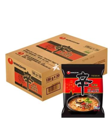 Nong Shim SHIN BLACK Ramyun Korean Premium Spicy Ramen Noodles 130g (Pack of 20) HALAL