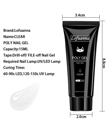 Lofuanna Poly Nail Gel Extension Kit - 4Pcs Clear Builder Gel for Professional DIY Nails - Buy Online on GoSupps.com