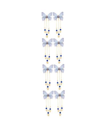 minkissy 4 Pairs Hanfu Butterfly Headdress Kids Barrettes for Hair Tassel Hair Clips Metal Side Hair Barrette Hair Barrettes Kid Hair Accessories Butterflies Clips Alloy Child Hairpin Fairy