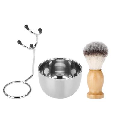 Premium Men's Shaving Set - Stainless Steel Bowl Brush Stand & Non-Slip Soft Nylon Brush for Safe Shaving - Buy Online on GoSupps.com
