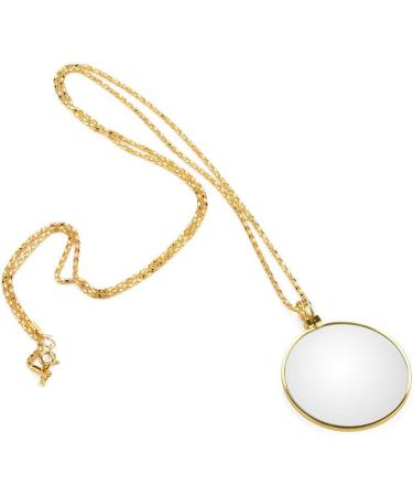 Magnifier Pendant Necklace 5X Monocle for Eye Costume Mini Magnify Glass Reeding Decorative Necklace for Library Reading Jewelry Crafts Needlework (gold) - Buy Online on GoSupps.com