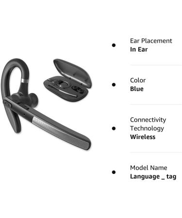 BlueFit Bluetooth Headset 5.0 with Mic - Wireless Earpiece for Cellphones | Hands-Free Noise Cancelling | Car Bluetooth Headset - Buy Online on GoSupps.com