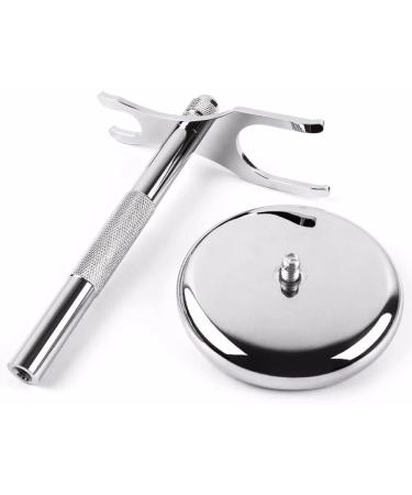 Stylish Stainless Steel Razor Holder & Shaving Brush Stand for Men - Portable Shaving Rack 2.9x6 Inches - Buy Online on GoSupps.com