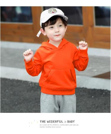 Taigood Kids Hoodie Sweatshirt | Spring Winter Warm Top for Boys and Girls | 6-7 Years | Orange - Buy Online on GoSupps.com