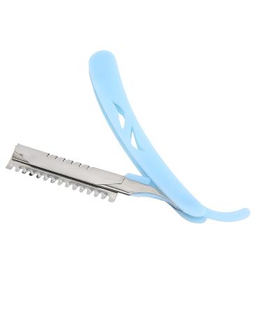 Premium Blue Straight Edge Razor - Stainless Steel Manual Hairdressing Tool for Salons & Home Use - Buy Online on GoSupps.com