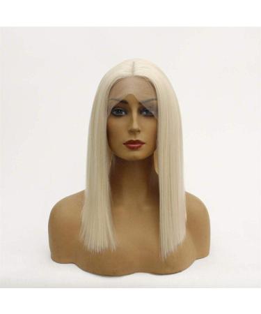 Hairpieces Lady WIG Short/Medium Length Straight Golden Blonde Hair Bob Wigs High Temperature Wire Heat Resistant Synthetic Center Paring