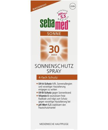  SEBAMED Sebamed Sunscreen Spray with SPF 30 Waterproof Daily Sun Protection with pH 5.5 for the body made in Germany microplastic-free 150 ml - Buy Online on GoSupps.com