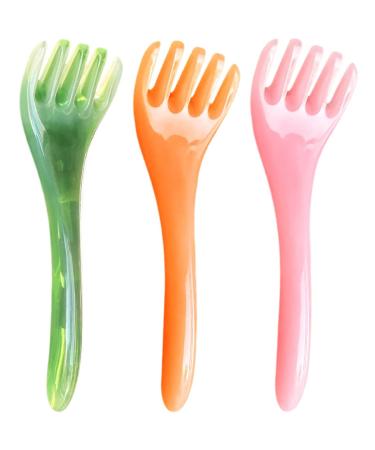 Beavorty 3pi ces Peigne De Massage R sine Pour Accessoires De Massage De T te Pour D tente Et Circulation Sanguine Vert Jaune Rose