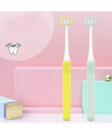 Suicra Three-Sided Soft Toothbrush for Oral Hygiene - Green | Long Handle Teeth Massage Cleaning Tool - Buy Online on GoSupps.com