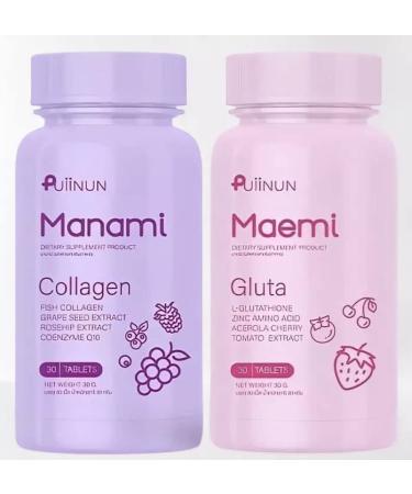 DOK MAI Pack of 2 Maemi Gluta / Manami Collagen 1000mg 30 + 30 Tablet Total 60 Tablets