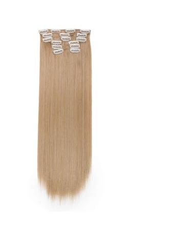 22 Inches 16 Clips 6 Pieces/Set Of Straight Straight Synthetic Clips In Heat-resistant Wigs For Women's Straight Hair 22inches 27-613