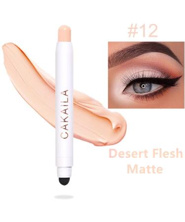 Go Ho Matte Cream-to-Powder Eyeshadow Stick 2 in 1 Pencil Crayon Eye Brightener - Waterproof, Smooth Application - 12 Desert Flesh - Buy Online on GoSupps.com