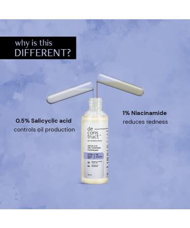 De-construct Salicylic Acid Oil Control Face Wash - 100ml | 0.5% Salicylic Acid & 1% Niacinamide | Best for Oily Acne & Pimple Prone Skin - International Shipping Available - Buy Online on GoSupps.com