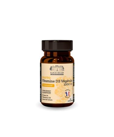 BLANCHE BRESSON - Plant Phyto Vitamin D3 - Immunity - Vitamin D3 1000 iu - Immune System Functioning, Defenses, Strengthens - Lichen - 90 Tablets - 90 Days Cure - Made in France