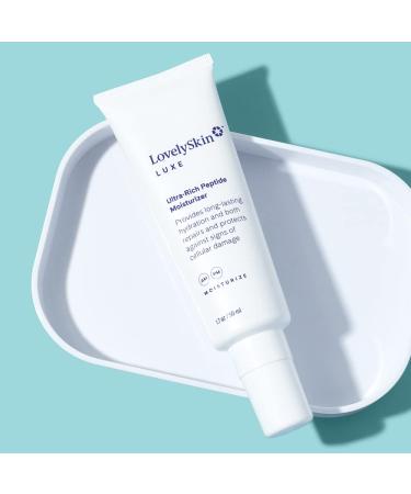 LovelySkin LUXE Ultra-Rich Peptide Moisturizer | Anti-Aging Hydrating Facial Cream | Reduces Fine Lines - 1.7 oz - Buy Online on GoSupps.com