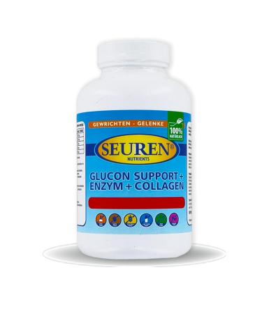 Seuren Nutrients |Glucon support + enzyme + collages 200 tablets |Glucosamine |Gluten -free |Lactose -free |Sugar -free |100% natural