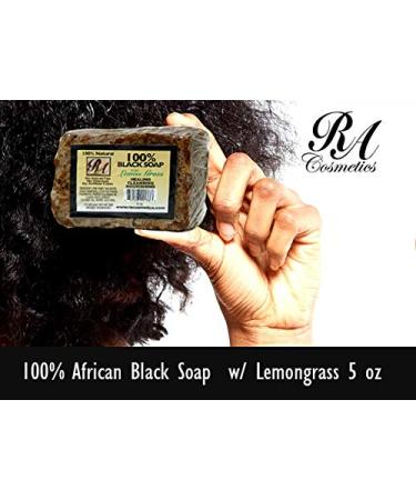 RA Cosmetics 100% Black Soap with Lemon Grass - Natural Skin Care 5 oz | Buy Internationally - Buy Online on GoSupps.com